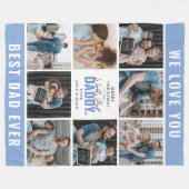 'Beste Papa ter Wereld' Fotocollage Prettig Kerstf Fleece Deken (Voorkant (Horizontaal))