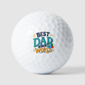 Beste papa ter wereld golfbal golfballen (Voorkant)