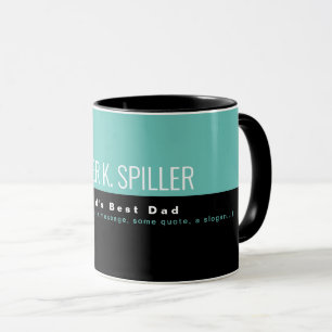 Beste Papa Ter Wereld Half-Blauw Half-Zwart Mok