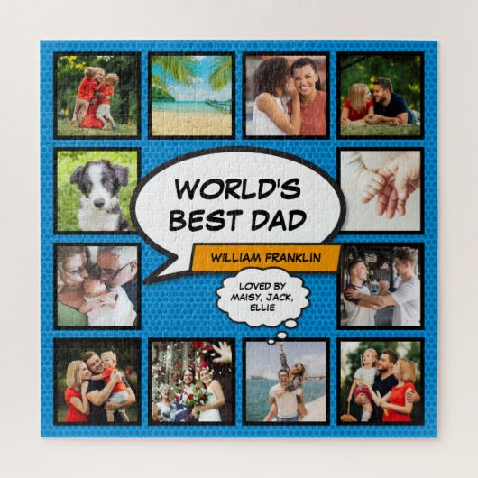 Beste Papa ter Wereld Leuk Creatieve Foto Collage Legpuzzel (Verticaal)