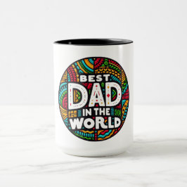 Beste Papa Ter Wereld - Levendig Regenboog Mozaïek Mok