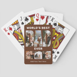 Beste papa ter wereld ooit aangepaste 6 foto bruin pokerkaarten