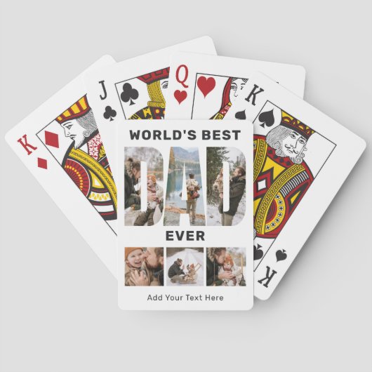 Beste papa ter wereld ooit Aangepaste 6 foto Pokerkaarten (Achterkant)