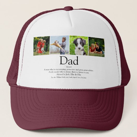 Beste papa ter wereld Papa Fun Definitie Foto Trucker Pet (Voorkant)