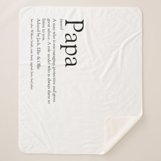Beste papa ter wereld, papa, vader Definitie Leuk Sherpa Deken (Voorkant)