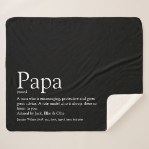 Beste papa ter wereld, papa, vader Definitie Zwart Sherpa Deken