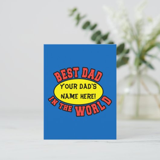 Beste papa ter wereld: pas Vaderdag aan Briefkaart (Staand voorkant)