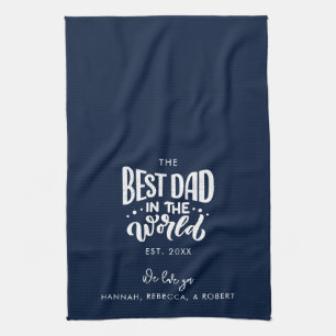 Beste papa ter wereld Persoonlijke Vaderdag Theedoek