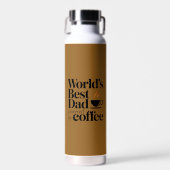 Beste Papa ter Wereld, Powered by Coffee Vaderdag Waterfles (Voorkant)