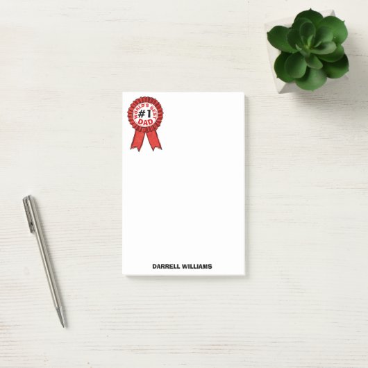 Beste papa ter wereld Quote Red Ribbon 4x6 Post-it® Notes (Kantoor)