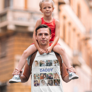 Beste Papa ter Wereld T-Shirt met Fotocollage