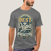 Beste Papa Ter Wereld T-Shirt - Moderne Berg  (Voorkant)