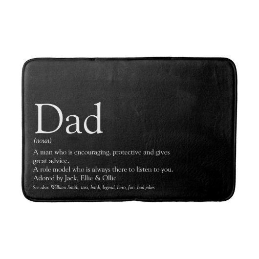 Beste Papa Ter Wereld Vader Definisie Zwart Badmat (Voorkant)