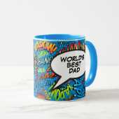 Beste Papa ter Wereld, Vader, Papa Fun Cómicboek Mok (Voorkant rechts)