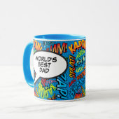 Beste Papa ter Wereld, Vader, Papa Fun Cómicboek Mok (Voorkant links)