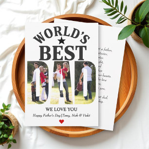 Beste papa ter wereld Vaderdag fotocollage Feestdagenkaart