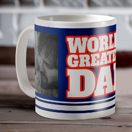 Beste Papa ter wereld voeg 2 foto's blauw rood wit Koffiemok