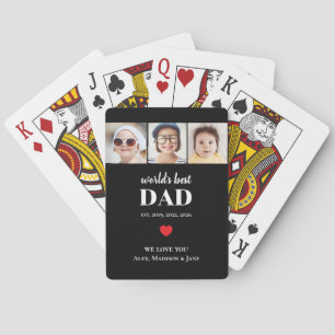 Beste Papa ter Wereld We houden van jou 3 Kinderen Pokerkaarten