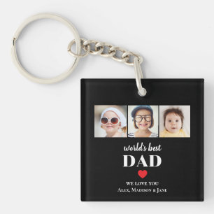 Beste Papa ter Wereld Wij houden van jou 3 Kindere Sleutelhanger