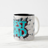 Beste papa tweekleurige koffiemok (Voorkant rechts)