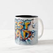 Beste papa tweekleurige koffiemok (Voorkant rechts)