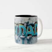 Beste papa tweekleurige koffiemok (Voorkant rechts)