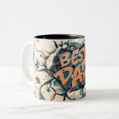 Beste papa tweekleurige koffiemok (Voorkant links)