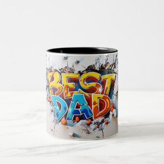 Beste papa tweekleurige koffiemok