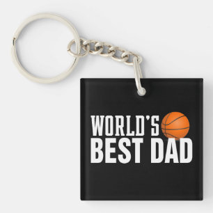 Beste papa typografie basketbal ter wereld   Butto Sleutelhanger