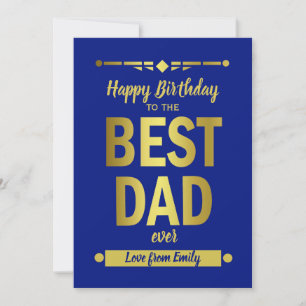 Beste Papa Typografie Gold Flat Kaart