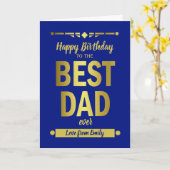 Beste papa typografie goud kaart (Gele Bloem)