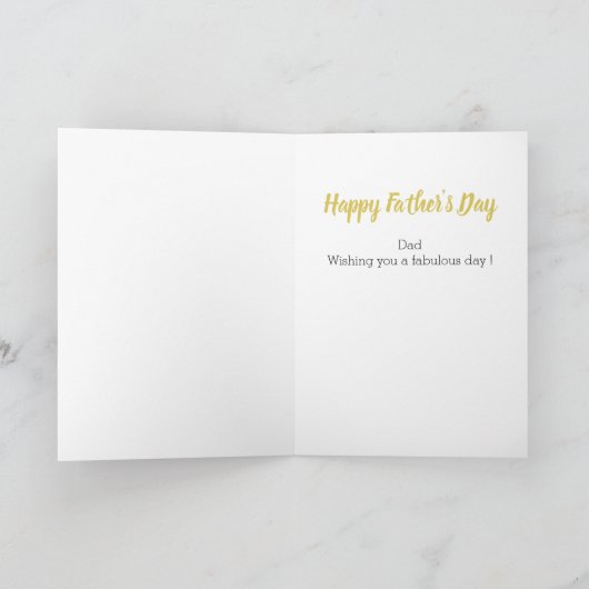 Beste Papa Typografie Gouden Vaderdag Feestdagen Kaart (Binnen)