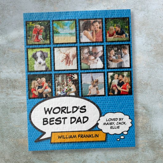 Beste Papa Vader 12 Foto Blauw Pret Comci Legpuzzel