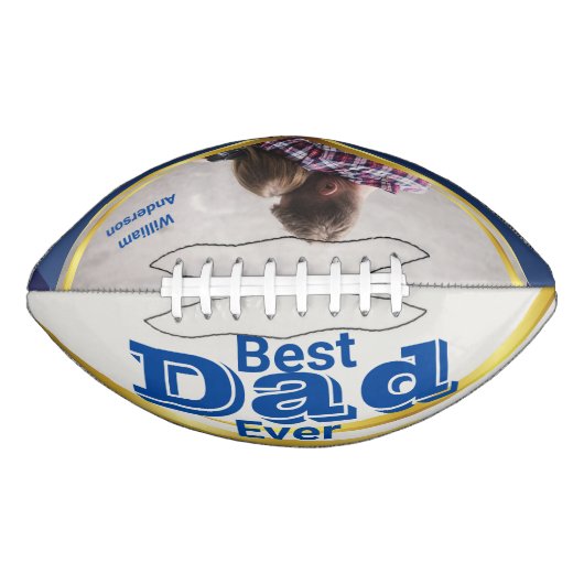 Beste papa vader blauw aangepaste foto american football (Voorkant)