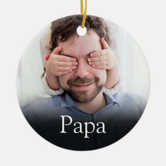 Beste Papa, Vader, Daddy Definitie Foto Keramisch Ornament (Voorkant)