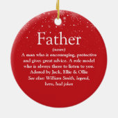 Beste Papa, Vader, Daddy Definitie Ter Wereld Keramisch Ornament (Achterkant)