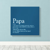Beste Papa Vader Daddy Papa Definitie Blauw Canvas Afdruk (Insitu (Houten vloer))