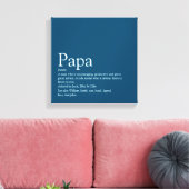 Beste Papa Vader Daddy Papa Definitie Blauw Canvas Afdruk (Insitu (Woonkamer))
