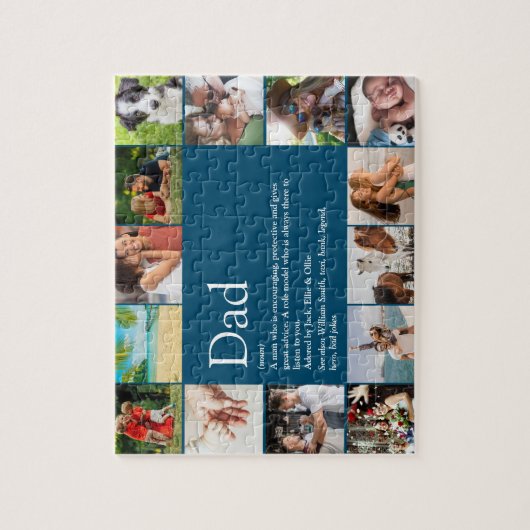 Beste Papa Vader Definitie 14 Foto Blauw Legpuzzel (Verticaal)