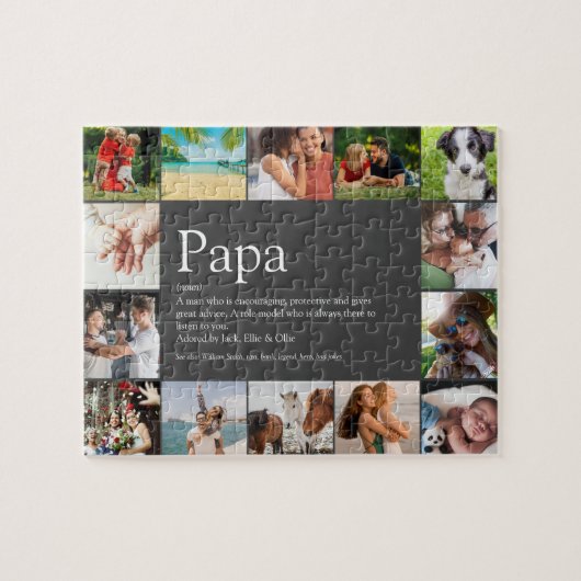 Beste Papa Vader Definitie 14 Foto Fun Grijs Legpuzzel (Horizontaal)