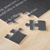 Beste papa vader definitie 6 foto leuk grijs legpuzzel (Zijkant)