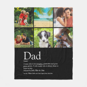 Beste Papa Vader Definitie 6 Foto Zwart Fleece Deken