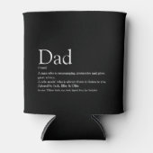 Beste Papa Vader Definitie Fun Zwart Blikjeskoeler (Voorkant)