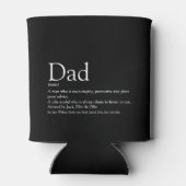 Beste Papa Vader Definitie Fun Zwart Blikjeskoeler (Achterkant)
