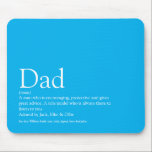 Beste Papa Vader Definitie Hemelblauw Muismat<br><div class="desc">Personaliseer voor je speciale vader, papa of vader om een uniek cadeau te maken voor Vaderdag, verjaardagen, Kerstmis of elke dag dat je wilt laten zien hoeveel hij voor je betekent. Een ideale manier om hem te laten zien hoe geweldig hij elke dag is. Ontworpen door Thisisnotme©</div>