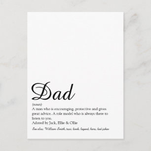 Beste Papa, Vader, Definitiescript ooit Briefkaart