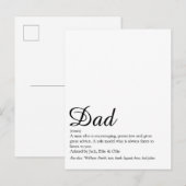 Beste Papa, Vader, Definitiescript ooit Briefkaart (Voorkant / Achterkant)
