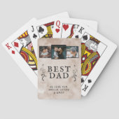 Beste Papa Vader Loof Custom 3 Foto Collage Pokerkaarten (Achterkant)