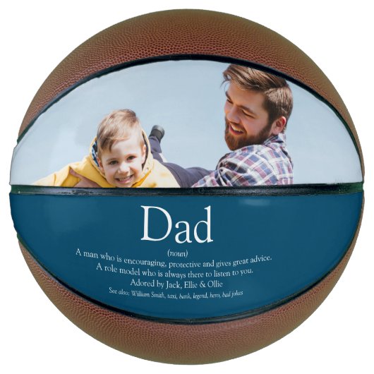 Beste Papa Vader Ooit Definitie Foto Blauw Basketbal (Voorkant)
