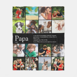 Beste Papa Vader Ooit Definitie Foto Collage Zwart Fleece Deken